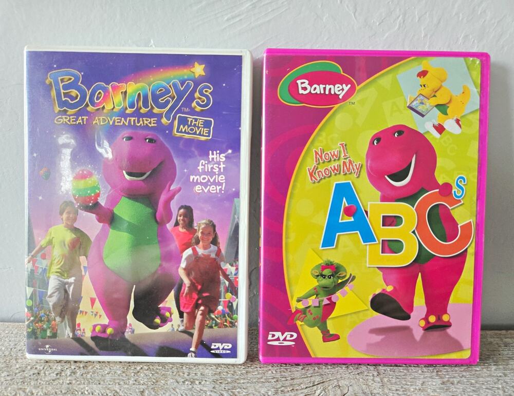 2-DVD Barney Lot Movies Barney's Great Adventure Now I Know My ABCs Tested Works